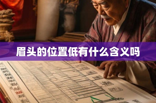 眉头的位置低有什么含义吗 眉头的位置低有什么含义吗