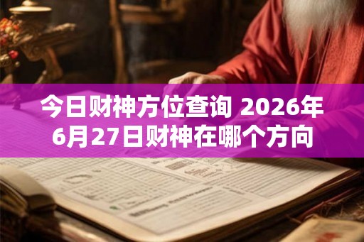 今日财神方位查询 2026年6月27日财神在哪个方向