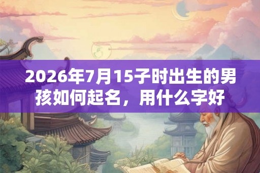 2026年7月15子时出生的男孩如何起名，用什么字好