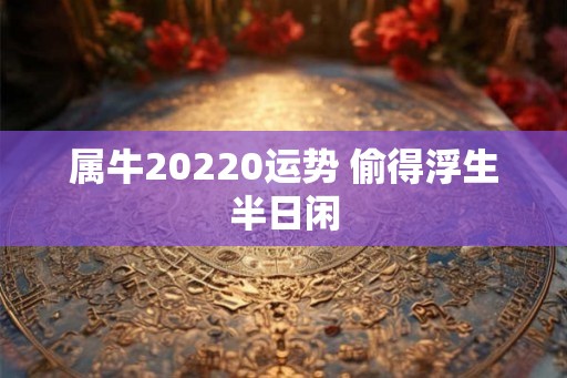 属牛20220运势 偷得浮生半日闲
