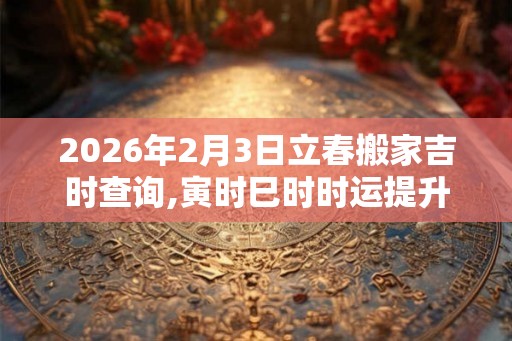 2026年2月3日立春搬家吉时查询,寅时巳时时运提升 2026年2月3日立春搬家吉时查询,寅时巳时时运提升