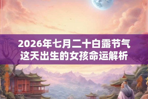 2026年七月二十白露节气这天出生的女孩命运解析