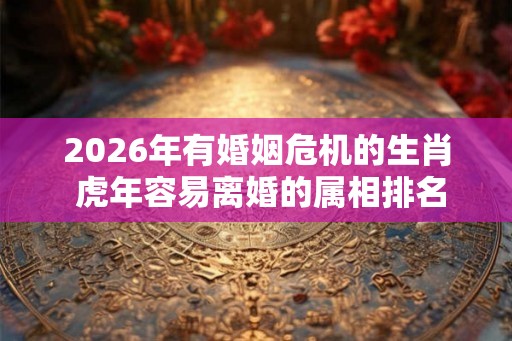 2026年有婚姻危机的生肖 虎年容易离婚的属相排名