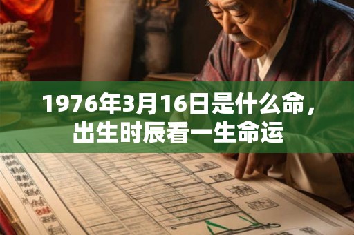 1976年3月16日是什么命，出生时辰看一生命运