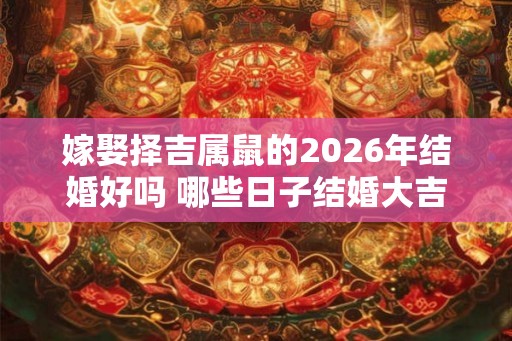 嫁娶择吉属鼠的2026年结婚好吗 哪些日子结婚大吉