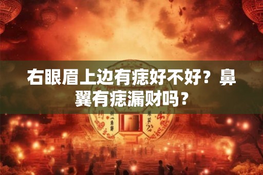 右眼眉上边有痣好不好?鼻翼有痣漏财吗? 右眼眉上边有痣好不好?鼻翼有痣漏财吗?