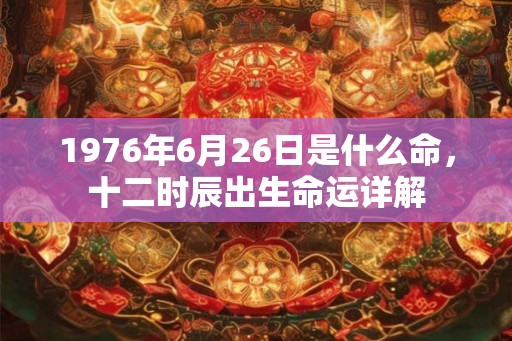 1976年6月26日是什么命，十二时辰出生命运详解