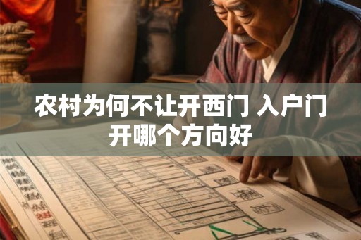农村为何不让开西门 入户门开哪个方向好 农村为何不让开西门 入户门开哪个方向好