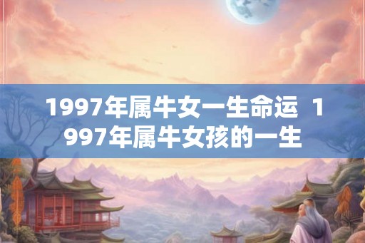 1997年属牛女一生命运  1997年属牛女孩的一生