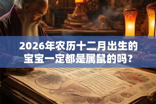2026年农历十二月出生的宝宝一定都是属鼠的吗？