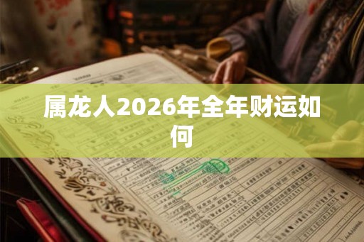 属龙人2026年全年财运如何
