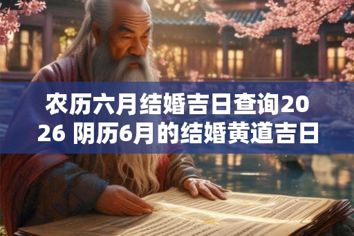 农历六月结婚吉日查询2026 阴历6月的结婚黄道吉日一览表