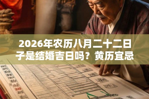 2026年农历八月二十二日子是结婚吉日吗？黄历宜忌如何？