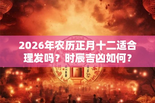 2026年农历正月十二适合理发吗？时辰吉凶如何？
