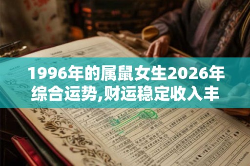 1996年的属鼠女生2026年综合运势,财运稳定收入丰厚
