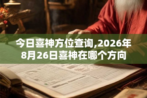 今日喜神方位查询,2026年8月26日喜神在哪个方向