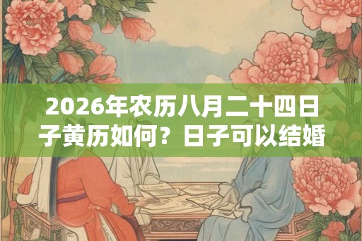 2026年农历八月二十四日子黄历如何？日子可以结婚吗？