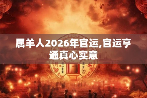 属羊人2026年官运,官运亨通真心实意 属羊人2026年官运,官运亨通真心实意