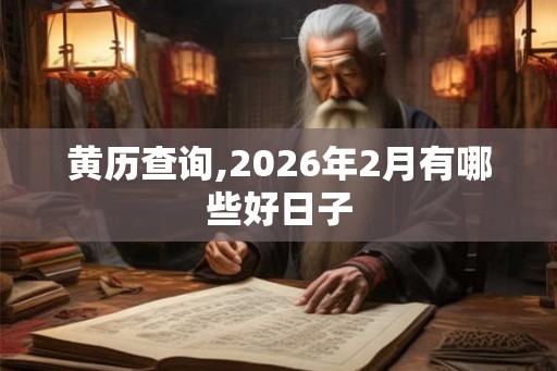 黄历查询,2026年2月有哪些好日子
