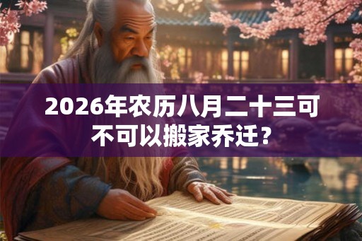 2026年农历八月二十三可不可以搬家乔迁？