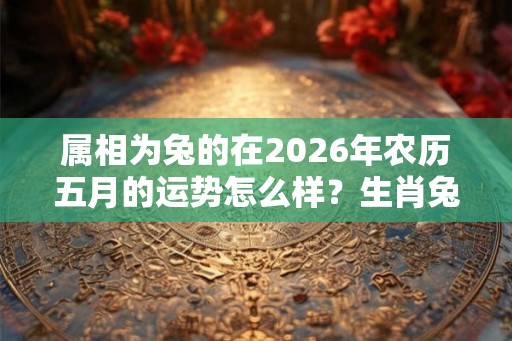 属相为兔的在2026年农历五月的运势怎么样？生肖兔的命理知识