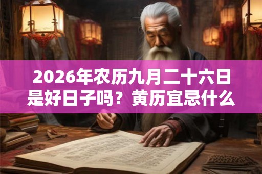 2026年农历九月二十六日是好日子吗？黄历宜忌什么？
