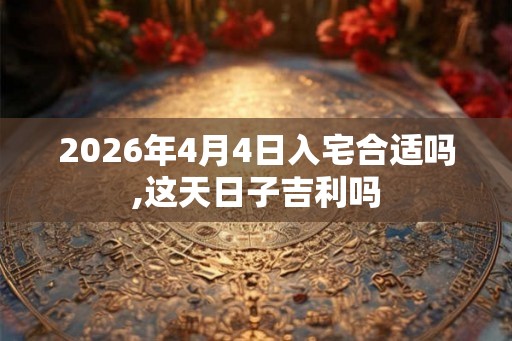 2026年4月4日入宅合适吗,这天日子吉利吗