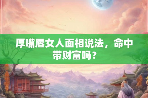 厚嘴唇女人面相说法，命中带财富吗？