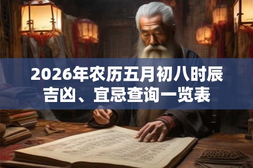 2026年农历五月初八时辰吉凶、宜忌查询一览表