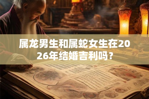 属龙男生和属蛇女生在2026年结婚吉利吗？