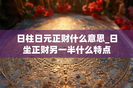 日柱日元正财什么意思_日坐正财另一半什么特点