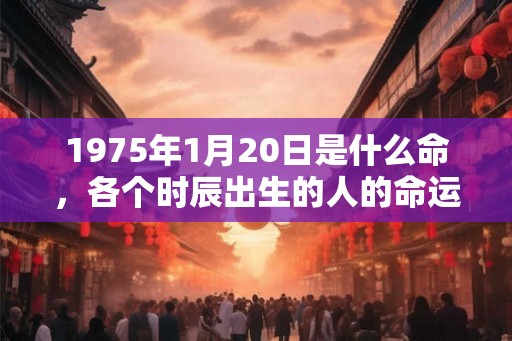 1975年1月20日是什么命，各个时辰出生的人的命运