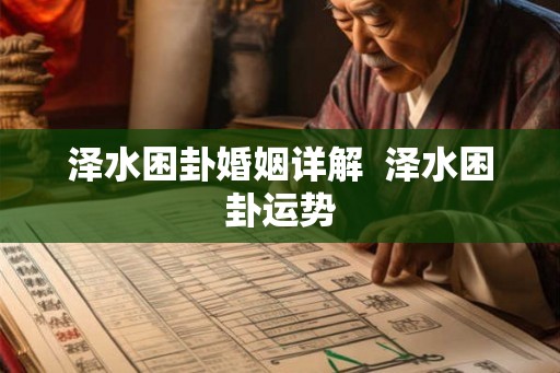 泽水困卦婚姻详解  泽水困卦运势