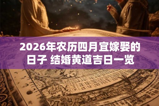 2026年农历四月宜嫁娶的日子 结婚黄道吉日一览