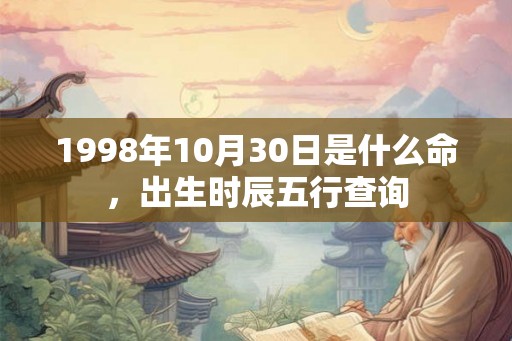 1998年10月30日是什么命,出生时辰五行查询 1998年10月30日是什么命,出生时辰五行查询