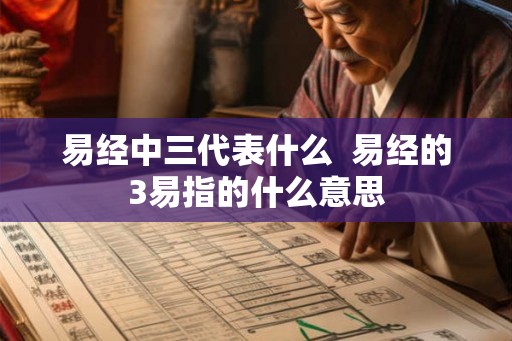 易经中三代表什么  易经的3易指的什么意思