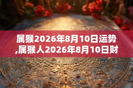 属猴2026年8月10日运势,属猴人2026年8月10日财运,生肖猴2026年8月10日运势 属猴2026年8月10日运势,属猴人2026年8月10日财运,生肖猴2026年8月10日运势