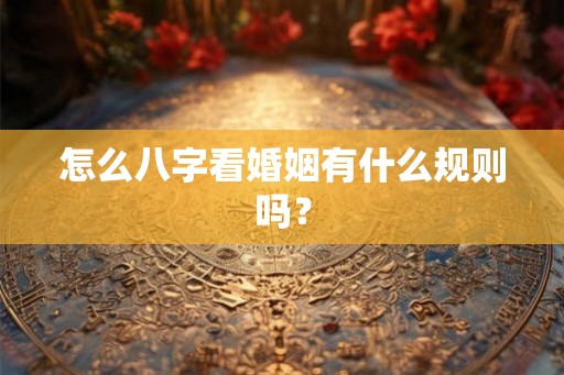 怎么八字看婚姻有什么规则吗？