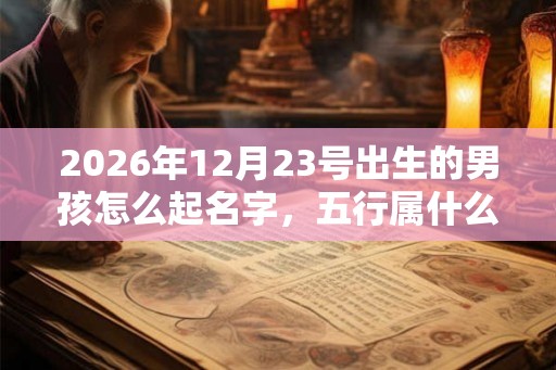 2026年12月23号出生的男孩怎么起名字，五行属什么