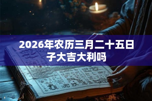 2026年农历三月二十五日子大吉大利吗