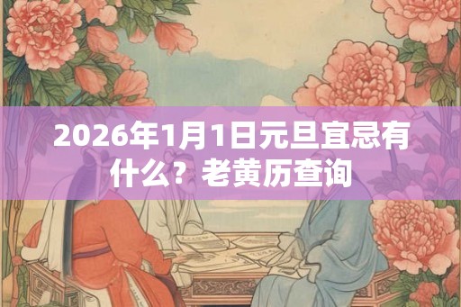 2026年1月1日元旦宜忌有什么？老黄历查询