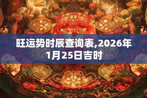 旺运势时辰查询表,2026年1月25日吉时