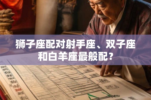 狮子座配对射手座、双子座和白羊座最般配? 狮子座配对射手座、双子座和白羊座最般配?