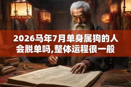 2026马年7月单身属狗的人会脱单吗,整体运程很一般