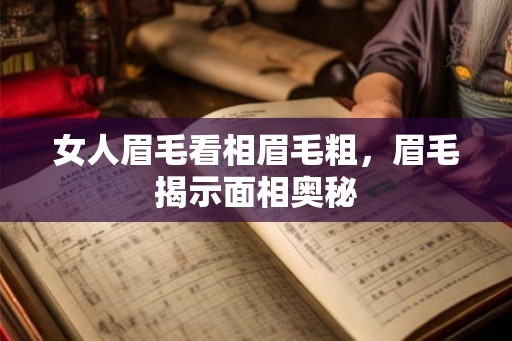 女人眉毛看相眉毛粗，眉毛揭示面相奥秘