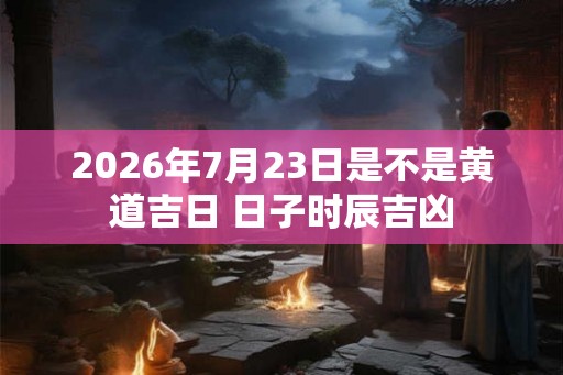 2026年7月23日是不是黄道吉日 日子时辰吉凶