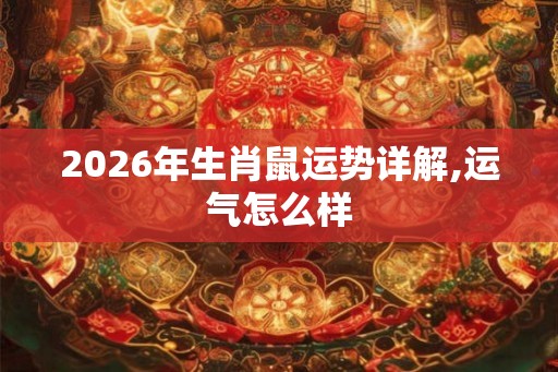 2026年生肖鼠运势详解,运气怎么样 2026年生肖鼠运势详解,运气怎么样