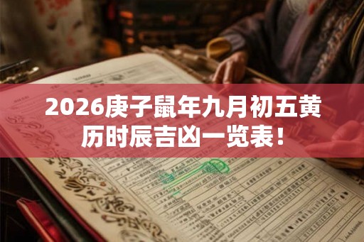 2026庚子鼠年九月初五黄历时辰吉凶一览表！