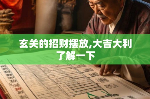 玄关的招财摆放,大吉大利了解一下