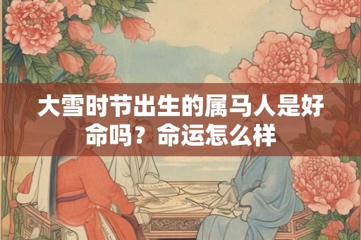 大雪时节出生的属马人是好命吗？命运怎么样
